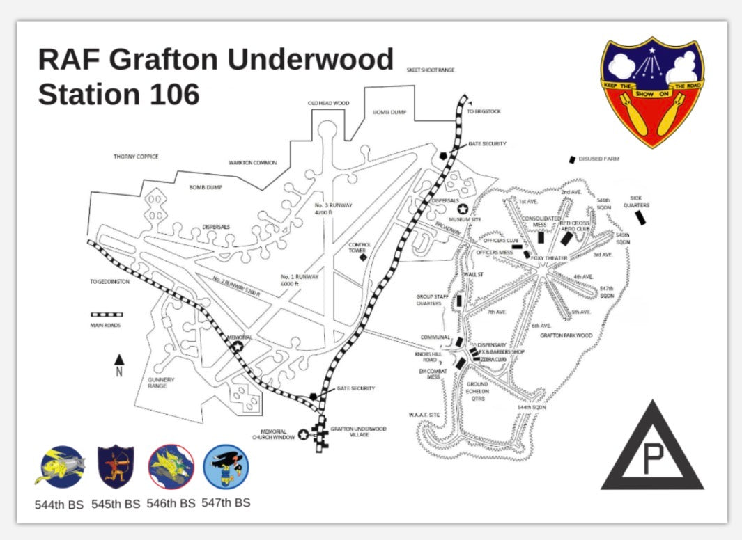 RAF Grafton Underwood - Station 106 Plan - A3 Poster