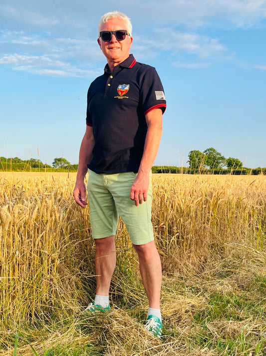 Polo Shirt ‘384th Bomb Group’ Logo (Red Trim)