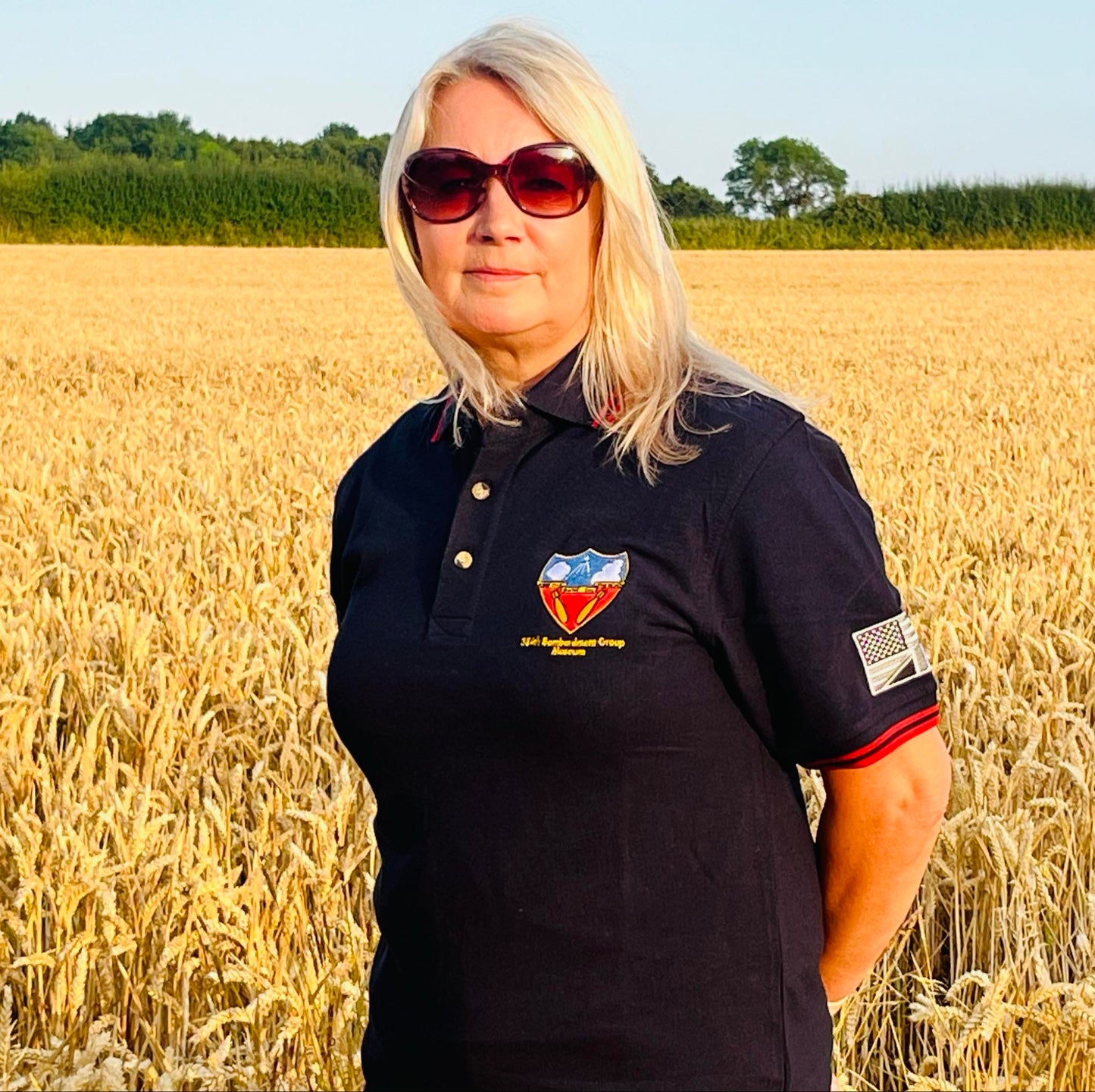 Polo Shirt ‘384th Bomb Group’ Logo (Red Trim)